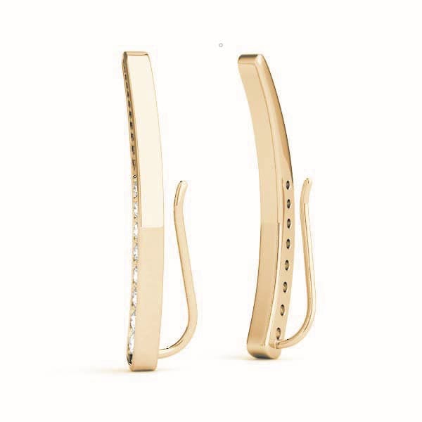 Ear Climber, Right (1/8 ct. tw.), Side view in yellow gold