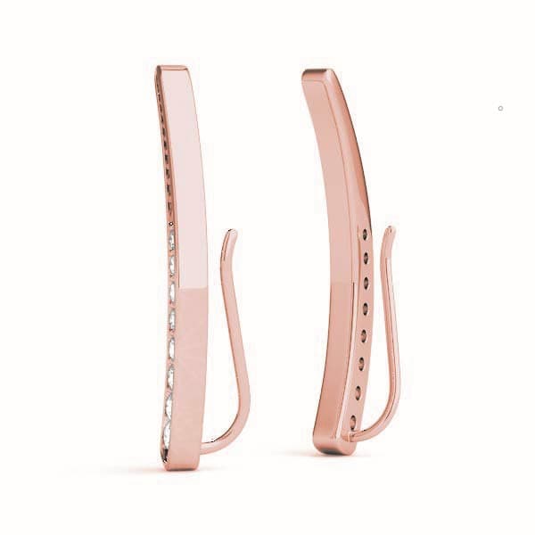 Ear Climber, Left (1/8 ct. tw.), Side view in rose gold