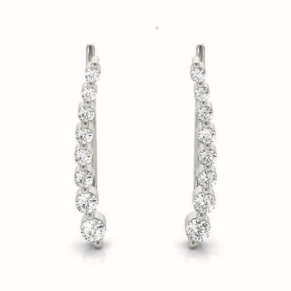Bezel Set Fashion Ear Climbers — LEFT — View 1