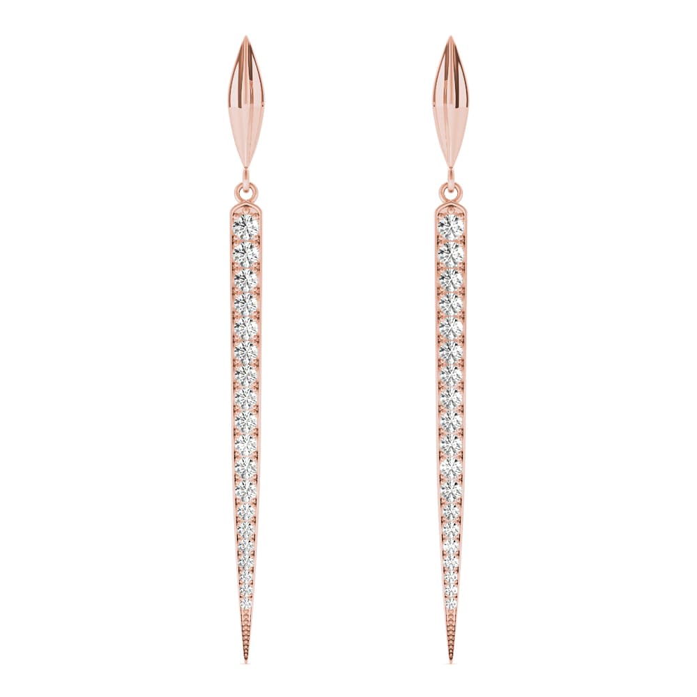 Drop Earrings (2/3 ct. tw.), Front view in rose gold