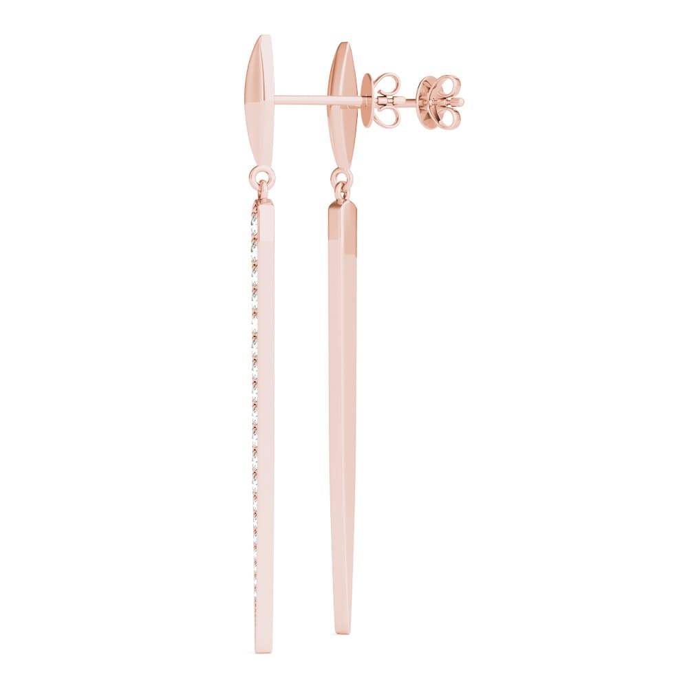Drop Earrings (2/3 ct. tw.), Angle view in rose gold