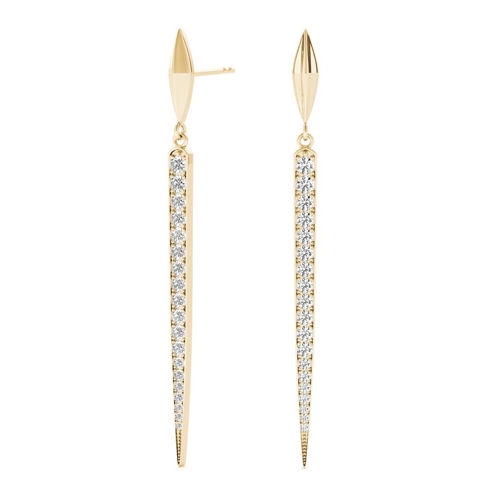 Drop Earrings (2/3 ct. tw.), On hand view in yellow gold