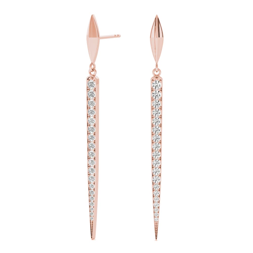 Drop Earrings (2/3 ct. tw.), On hand view in rose gold