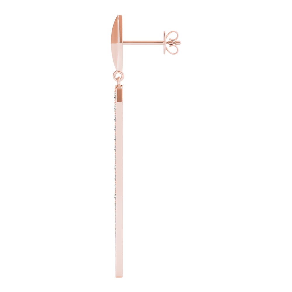 Drop Earrings (2/3 ct. tw.), Side view in rose gold