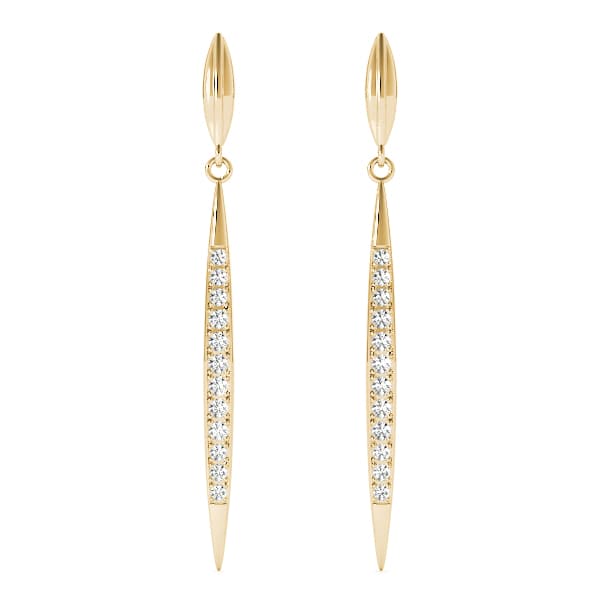 Drop Earrings (1/8 ct. tw.), Front view in yellow gold