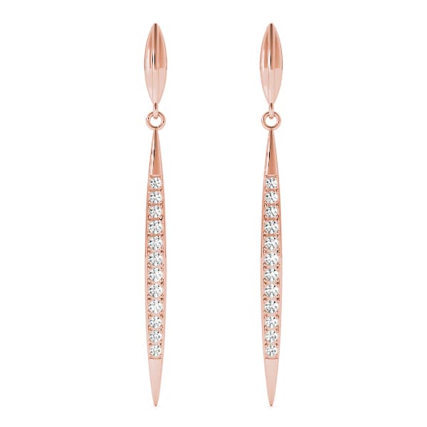 Drop Earrings (1/8 ct. tw.), Front view in rose gold