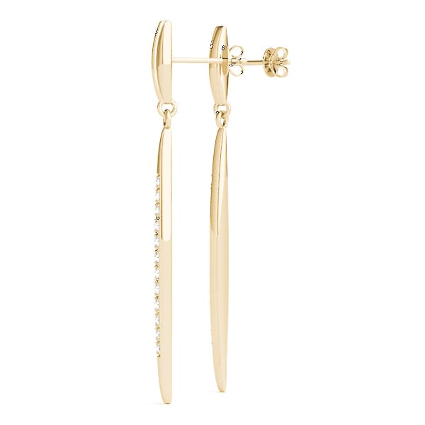 Drop Earrings (1/8 ct. tw.), Angle view in yellow gold
