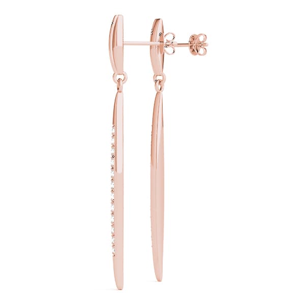 Drop Earrings (1/8 ct. tw.), Angle view in rose gold