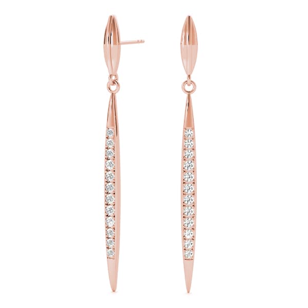 Drop Earrings (1/8 ct. tw.), On hand view in rose gold