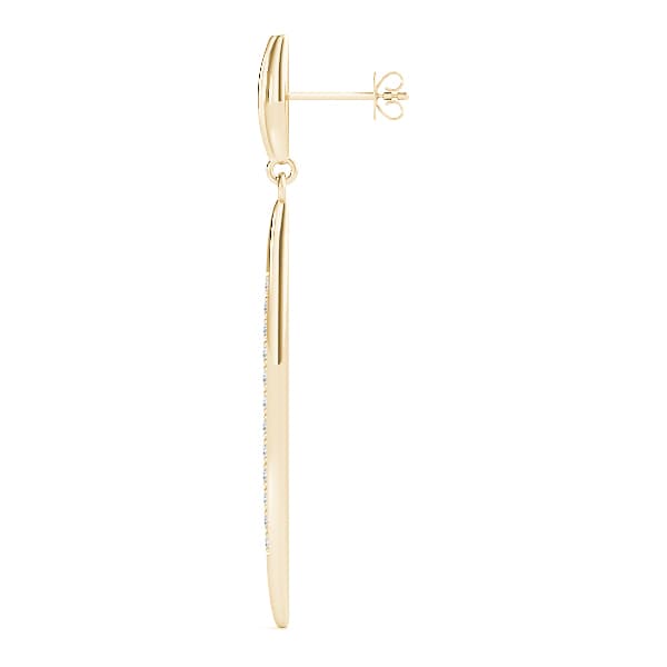 Drop Earrings (1/8 ct. tw.), Side view in yellow gold