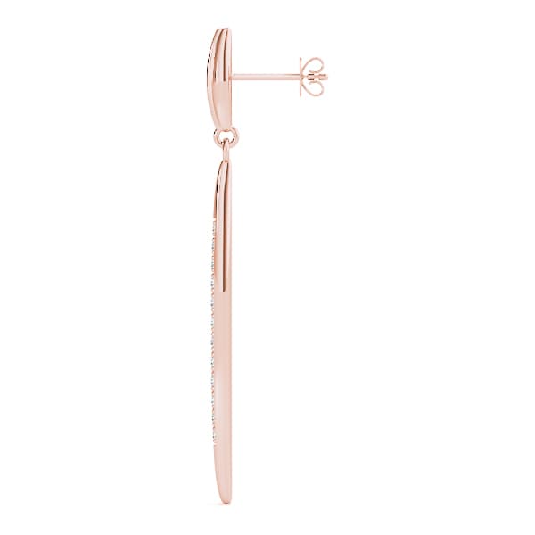 Drop Earrings (1/8 ct. tw.), Side view in rose gold
