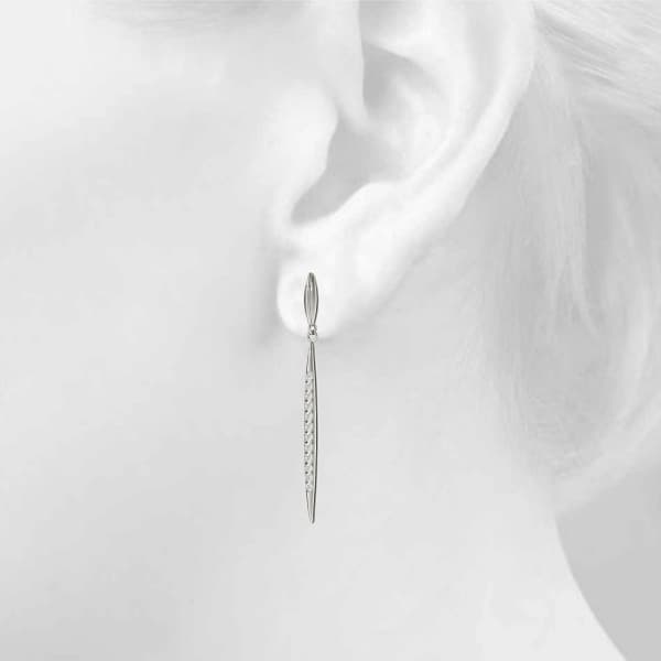 Drop Earrings (1/8 ct. tw.), Top view in white gold or platinum