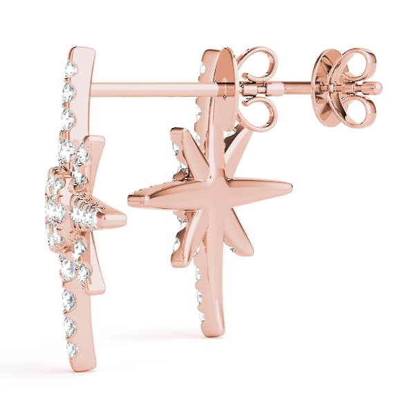 Star Shape Cluster Fashion Earrings (0.56 ct. tw.), Angle view in rose gold