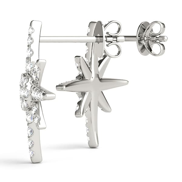 Star Shape Cluster Fashion Earrings (0.56 ct. tw.), Angle view in white gold or platinum