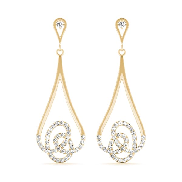 Diamond Fashion Earring, Right (1/3 ct. tw.), Front view in yellow gold