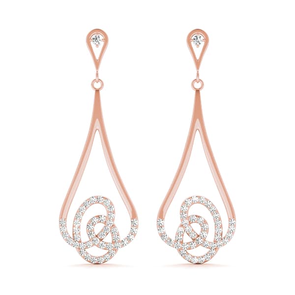 Diamond Fashion Earring, Left (1/3 ct. tw.), Front view in rose gold