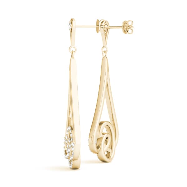 Diamond Fashion Earring, Right (1/3 ct. tw.), Angle view in yellow gold