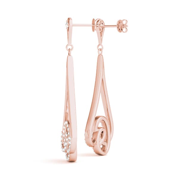 Diamond Fashion Earring, Left (1/3 ct. tw.), Angle view in rose gold