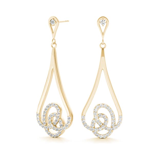 Diamond Fashion Earring, Right (1/3 ct. tw.), On hand view in yellow gold