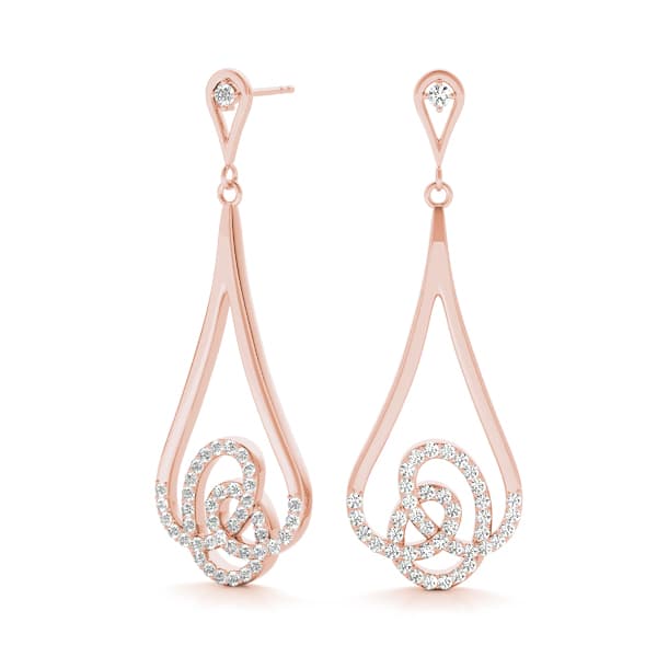 Diamond Fashion Earring, Left (1/3 ct. tw.), On hand view in rose gold
