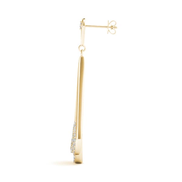 Diamond Fashion Earring, Right (1/3 ct. tw.), Side view in yellow gold