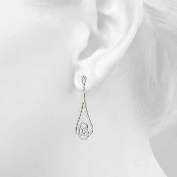 Diamond Fashion Earring, Left (1/3 ct. tw.), Top view in white gold or platinum