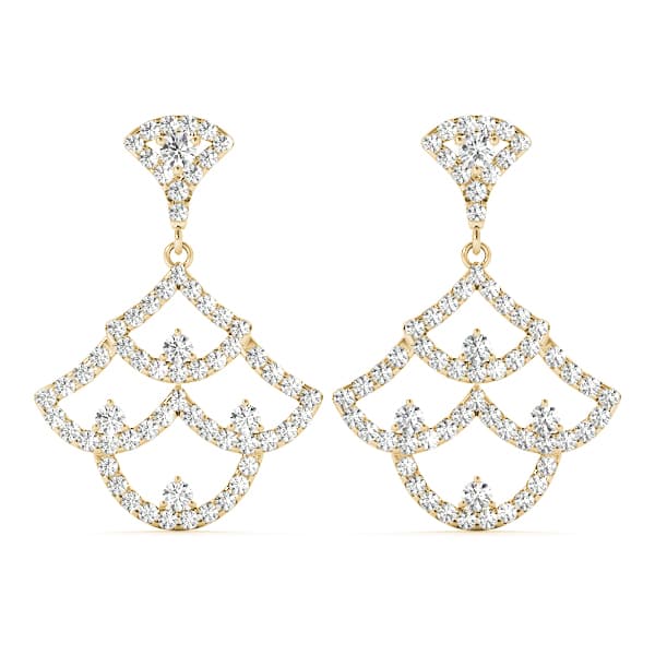 Fashion Drop Earrings (0.96 ct. tw.), Front view in yellow gold