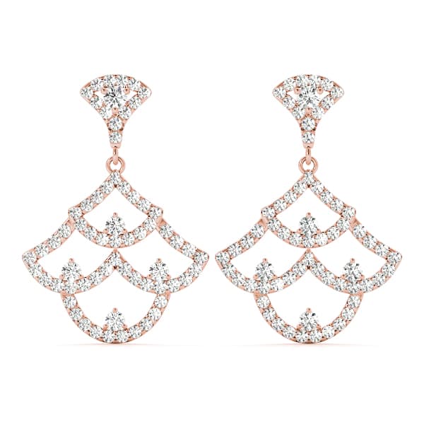 Fashion Drop Earrings (0.96 ct. tw.), Front view in rose gold