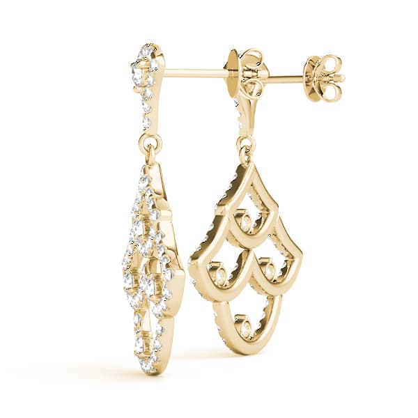 Fashion Drop Earrings (0.96 ct. tw.), Angle view in yellow gold