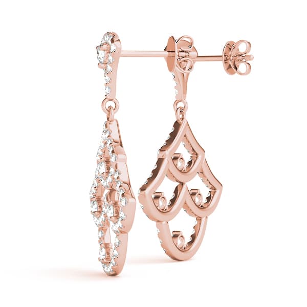 Fashion Drop Earrings (0.96 ct. tw.), Angle view in rose gold