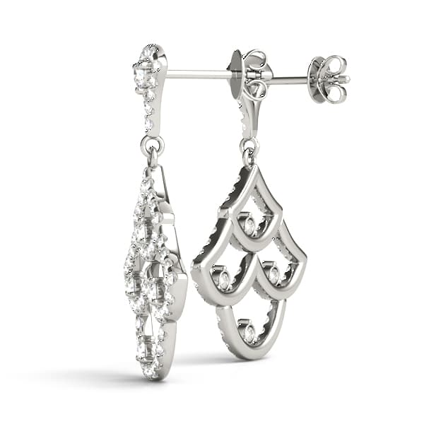 Fashion Drop Earrings (0.96 ct. tw.), Angle view in white gold or platinum