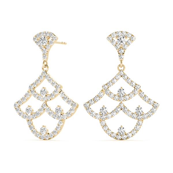 Fashion Drop Earrings (0.96 ct. tw.), On hand view in yellow gold