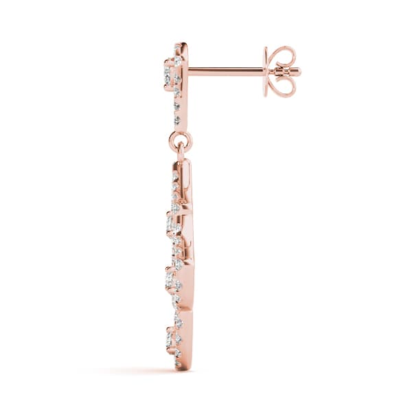 Fashion Drop Earrings (0.96 ct. tw.), Side view in rose gold