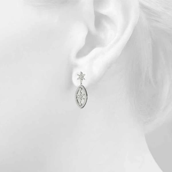 Fashion Earrings (1/4 ct. tw.), Top view in white gold or platinum