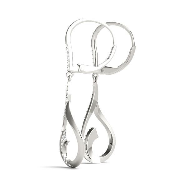 Fashion Earrings (1/4 ct. tw.), Angle view in white gold or platinum