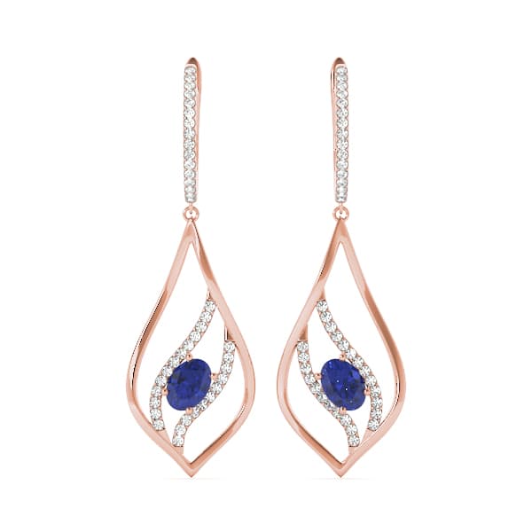 Oval Fashion Earring, Right (0.21 ct. tw.), Front view in rose gold