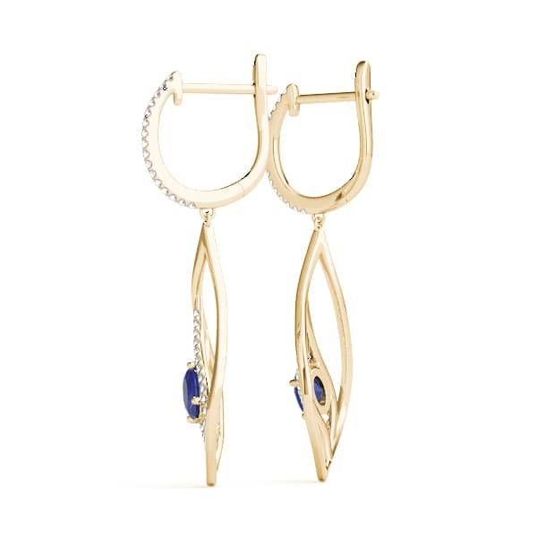 Oval Fashion Earring, Left (0.21 ct. tw.), Angle view in yellow gold