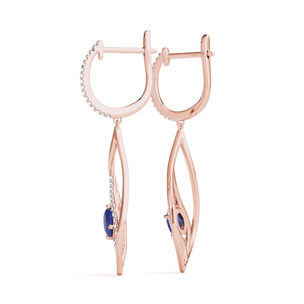 Oval Fashion Earring, Right (0.21 ct. tw.), Angle view in rose gold