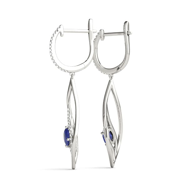 Oval Fashion Earring, Left (0.21 ct. tw.), Angle view in white gold or platinum