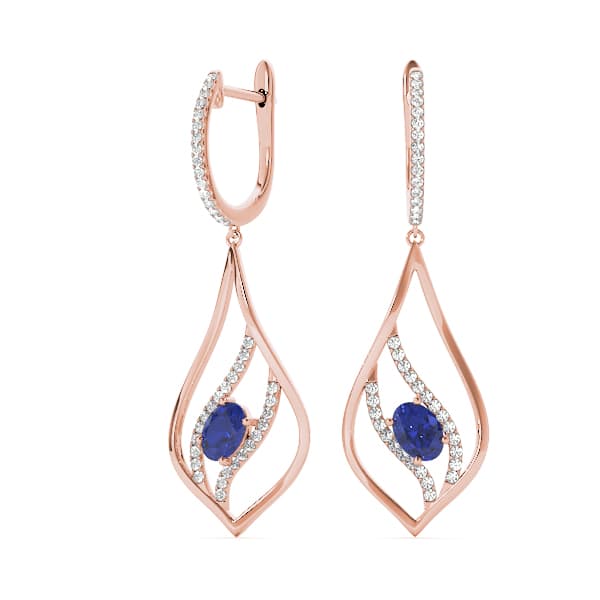 Oval Fashion Earring, Right (0.21 ct. tw.), On hand view in rose gold