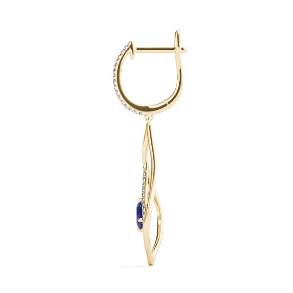 Oval Fashion Earring, Left (0.21 ct. tw.), Side view in yellow gold