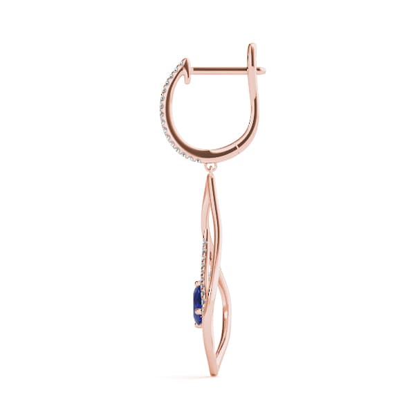 Oval Fashion Earring, Right (0.21 ct. tw.), Side view in rose gold