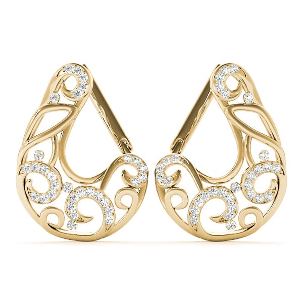 Fashion Earrings (0.18 ct. tw.), Front view in yellow gold