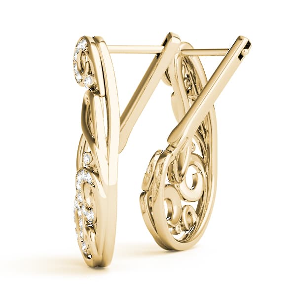 Fashion Earrings (0.18 ct. tw.), Angle view in yellow gold