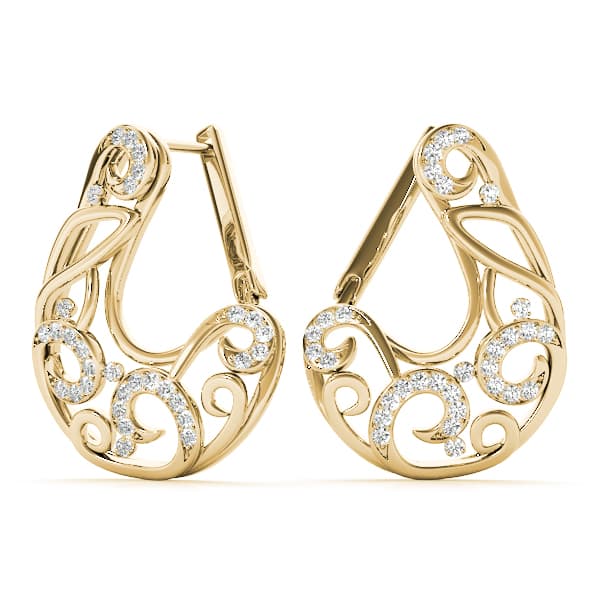 Fashion Earrings (0.18 ct. tw.), On hand view in yellow gold