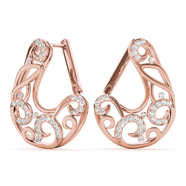 Fashion Earrings (0.18 ct. tw.), On hand view in rose gold