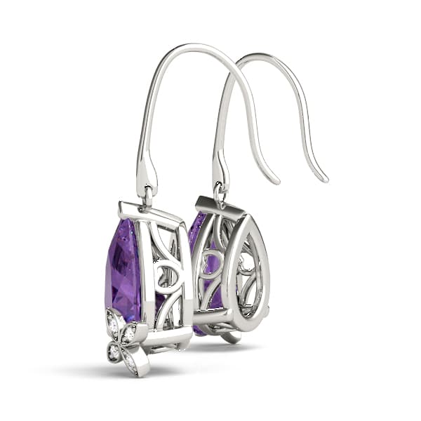 Tear Drop Pear Shaped Earrings (0.02 ct. tw.), Angle view in white gold or platinum
