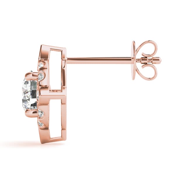 Round Fashion Halo Studs (0.2 ct. tw.), Side view in rose gold