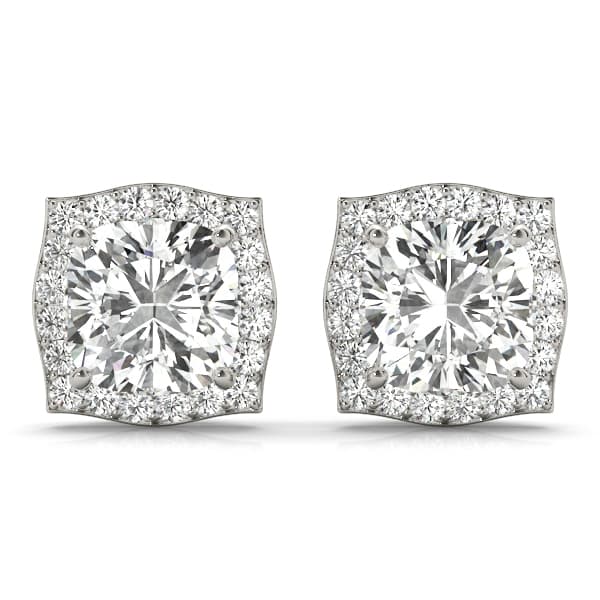 Cushion Halo Studs — 4 MM — View 1