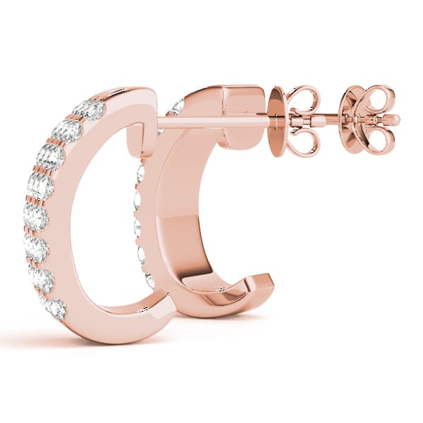 Multi-Row Huggie Hoop Earrings (0.29 ct. tw.), Angle view in rose gold
